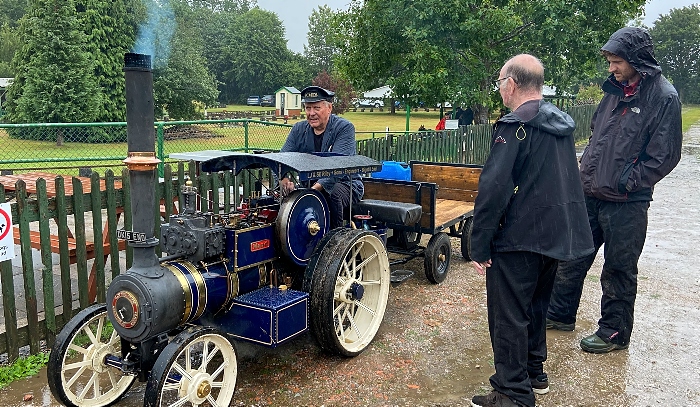 Visitors view miniature 4-inch scale steam traction engine 'Maud' (1)