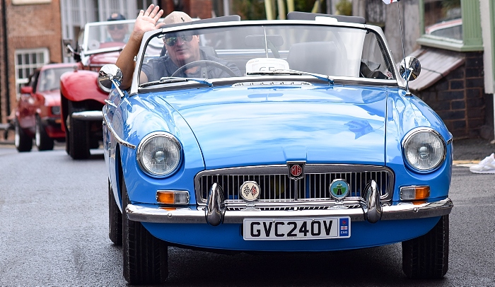 An MG MGB Roadster in the parade through Audlem (1)