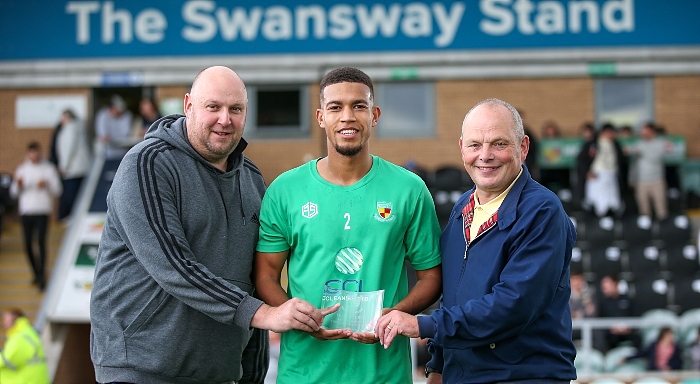 Pre-match - congratulations to Troy Bourne on 200 appearances for Nantwich Town FC. Troy was presented with his award by Ian Garnett and Rob Woods from NTISA (1)
