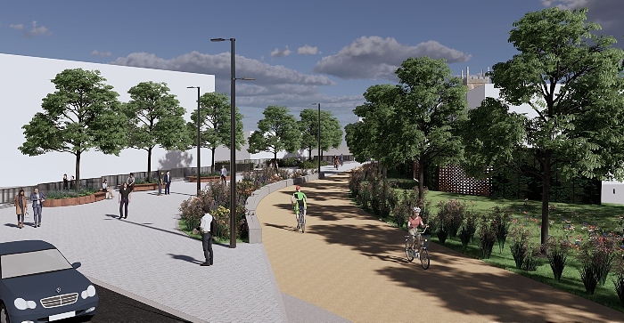 Southern Gateway CGI - cycling and walking scheme in crewe