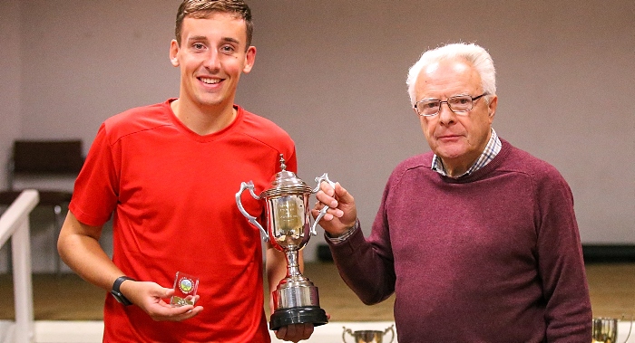 George Raiswell (left) receives the Men’s Singles trophy from Bill Heath (WJTC Chairman) (1)