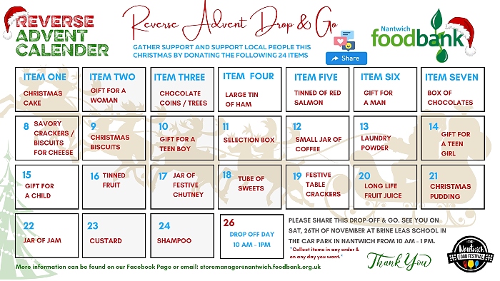 Nantwich Foodbank Drop Off & Go Reverse Advent Calendar (2)