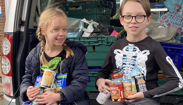 Harvest donations from Millfields for Food Bank