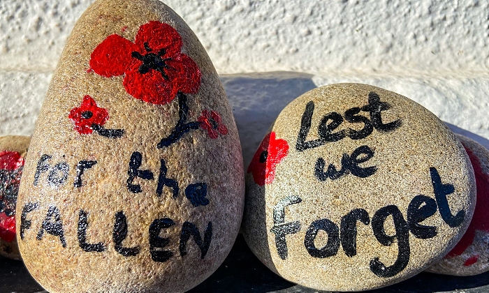 Poppy pebbles - For the fallen and Lest we forget (1)