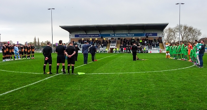 Pre-match - players and fans during a respectful one-minute silence (1)