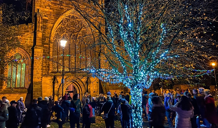 Visitors view the Nantwich Tree of Light (1)
