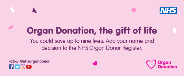 NHS organ donor register banner
