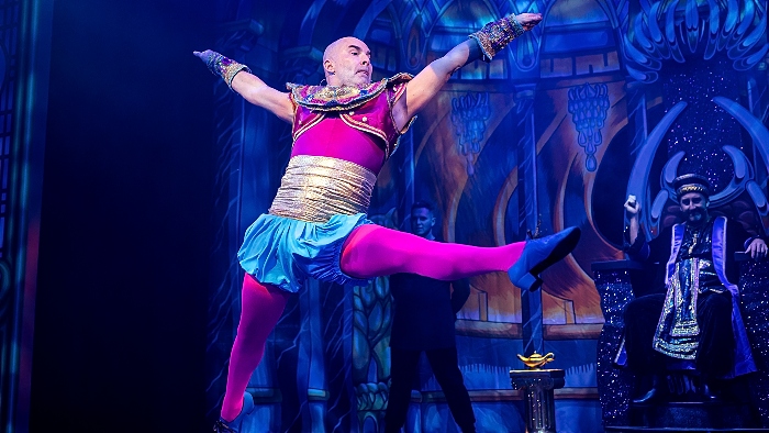 Louie Spence in Aladdin at Crewe Lyceum photo credit Wes Webster Photography