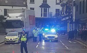 High Street in Nantwich closed after lorry hits shop front