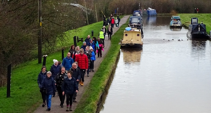 A group of walkers walk alongside the Shropshire Union Canal (2) (1)