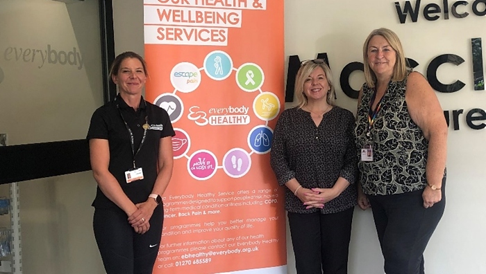 Menopause cafes - Ellie Dick, Health Referral Lead at Everybody Health and Leisure, Lisa Moss, Community Connector, Cheshire East Council and Debbie Sharred, Wellbeing Coordinator, Motherwell Cheshire CIO