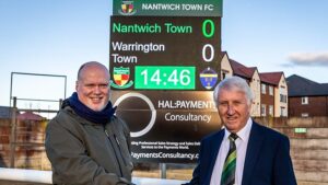 Nantwich Town showcase new sponsored scoreboard