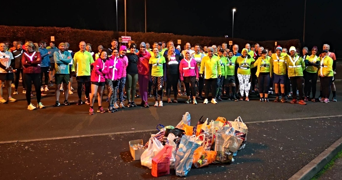 Nantwich Running Club with items for Nantwich foodbank (1)