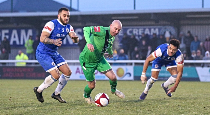 Second-half - Gary Taylor-Fletcher fights for the ball (1)