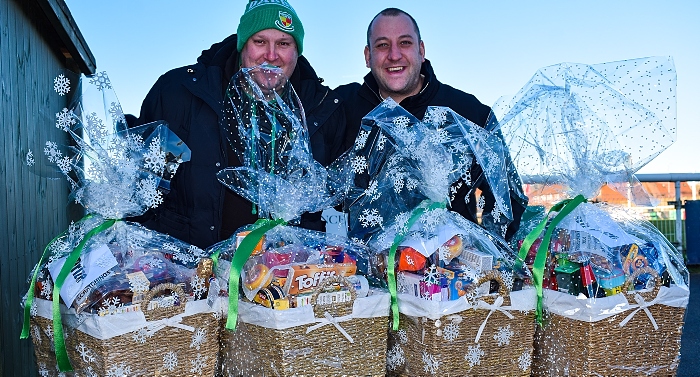 l-r Ian Garnett and James Mann from NTISA with the Christmas hampers (1)