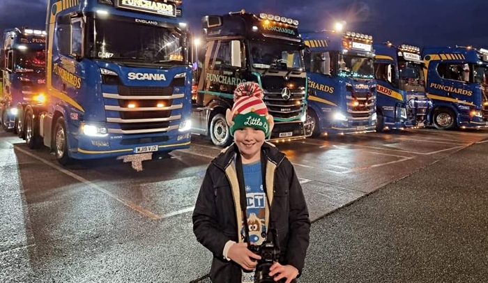 Alfie Simcox and charity truck calendar raising money for charities