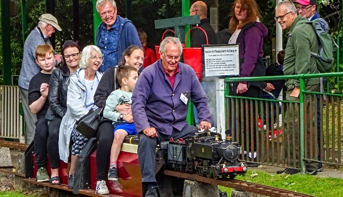 Publicity photo - visitors enjoy a ride on The Peacock Railway (1)