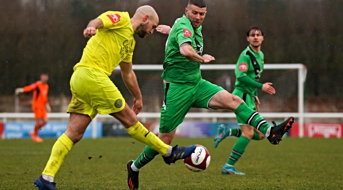 Second-half - Carl Dickinson looks to block the ball (1)