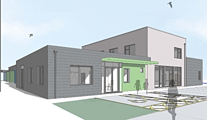 front of new primary school to be managed by Trust