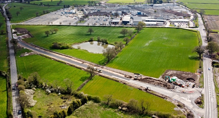 aerial view of flowers lane roundabout