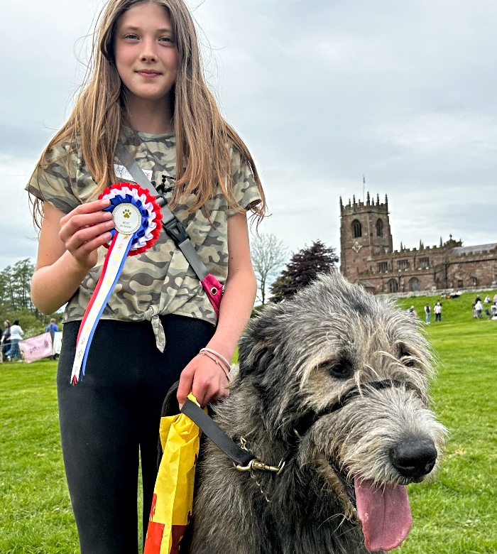 ‘Best in show’ was won by Grace Roberts who showed her Irish wolfhound Chloe (1)
