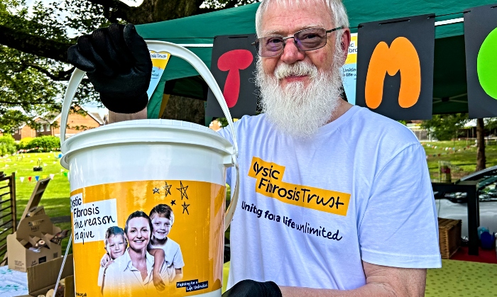 Mike Forster on the Cystic Fibrosis Trust stall (1)