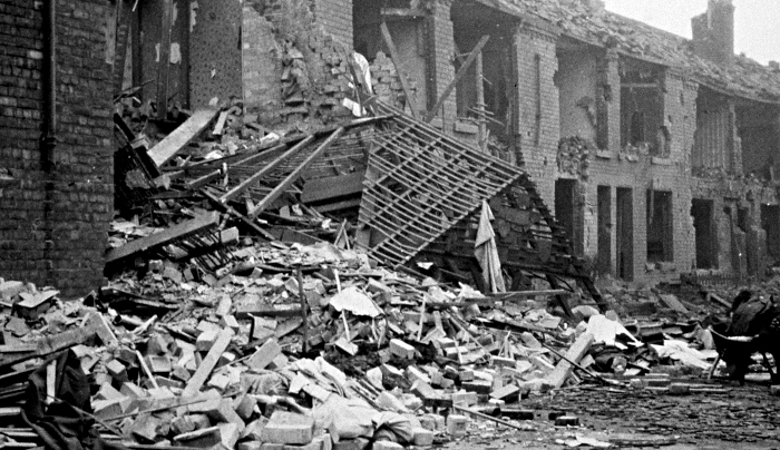 bombs - Hall O' Shaw Street after April 8, 1941 raid on Crewe