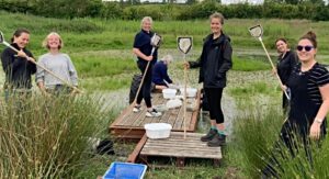 cheshire wildlife trust staff at bickley moss