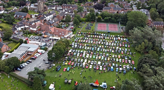 Aerial view of vehicles on Audlem Playing Field (2) (1)