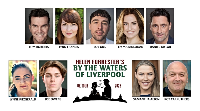 Full Cast of By Waters of Liverpool 2023 and logo