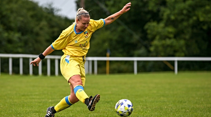 Kirsty Fisher-Sherratt crosses the ball into the danger zone (1)