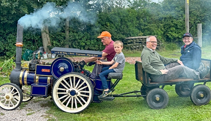 Visitors enjoy a miniature steam traction engine ride (1)