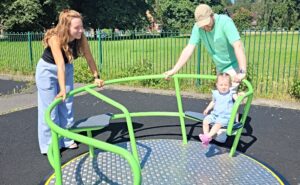 New inclusive roundabout opens at Brookfield Park, Nantwich