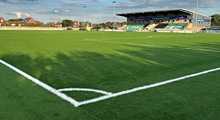 new pitch at Nantwich Town Swansway Stadium