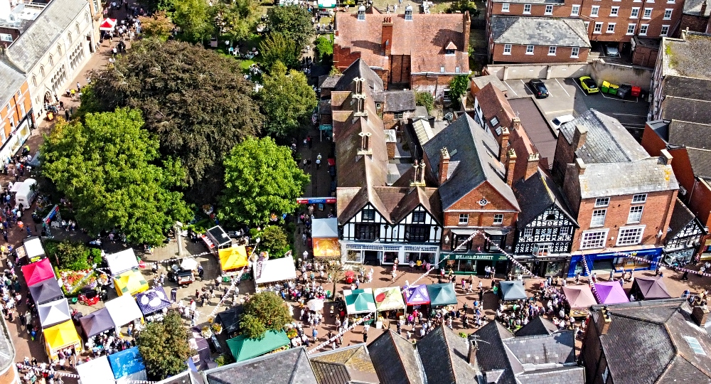 aerial shot of food festival 2023