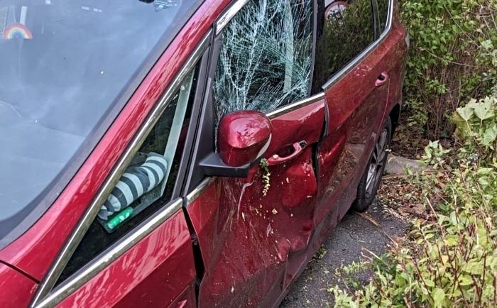 car smash college car park