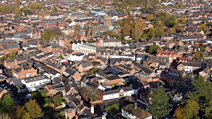 precept - Aerial photo town centre and church