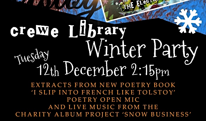 Crewe Library Winter Party Poster