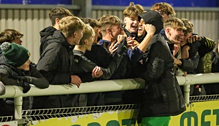 Full-time - SuperDabbers celebrate Dabbers demolition with Nathan Okome (1)
