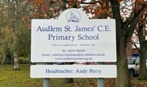 School Sign - Audlem St James Primary - Ofsted