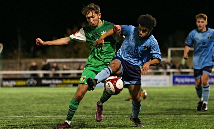 Second-half - Ollie Holden fights for the ball (1)