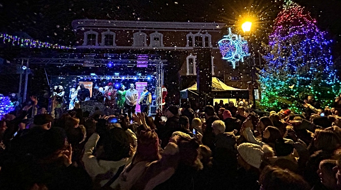 The Nantwich Christmas lights are turned on, plus snow machine (2) (1)
