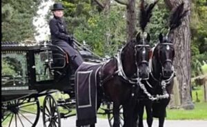 hearse at Audlem protest