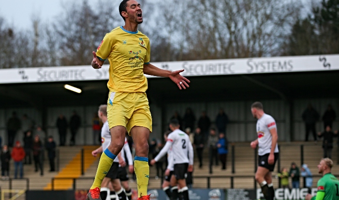 First-half - first Dabbers goal - Byron Harrison celebrates his goal (1)