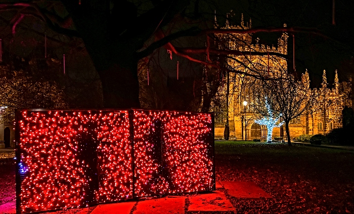 Remembrance light display (left) in Nantwich town centre (1)