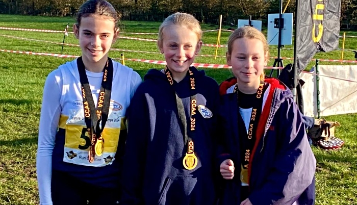 Cheshire cross country championsips - u13s girls gold medal winners