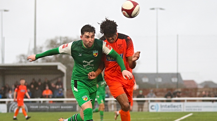 Second-half - Callum Saunders fights for the ball (1)