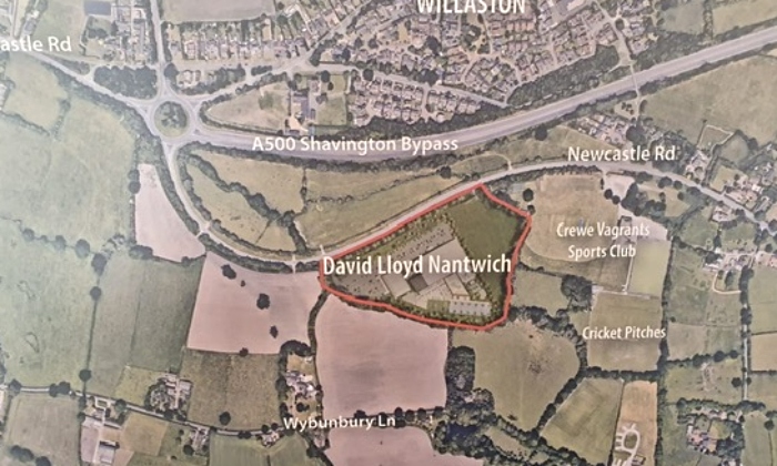 map location of new david lloyd leisure club in nantwich