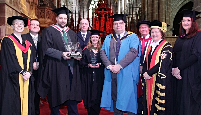 Aaron Morgan receiving Dean's award at Chester Cathedral (1)