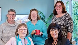 Chehsire Roses support group have made a successful application to the Redrow Community Fund.
Pictured with Redrow’s Carole Gould are LtR: Susan Capper, Kay Maple, Helen Longworth and Alison Green